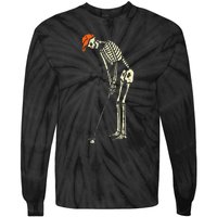 Skeleton Golf Funny Halloween Golfing Sports Golfer Tie-Dye Long Sleeve Shirt