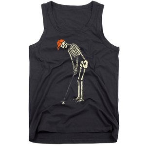 Skeleton Golf Funny Halloween Golfing Sports Golfer Tank Top