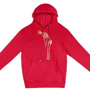 Skeleton Golf Funny Halloween Golfing Sports Golfer Premium Pullover Hoodie