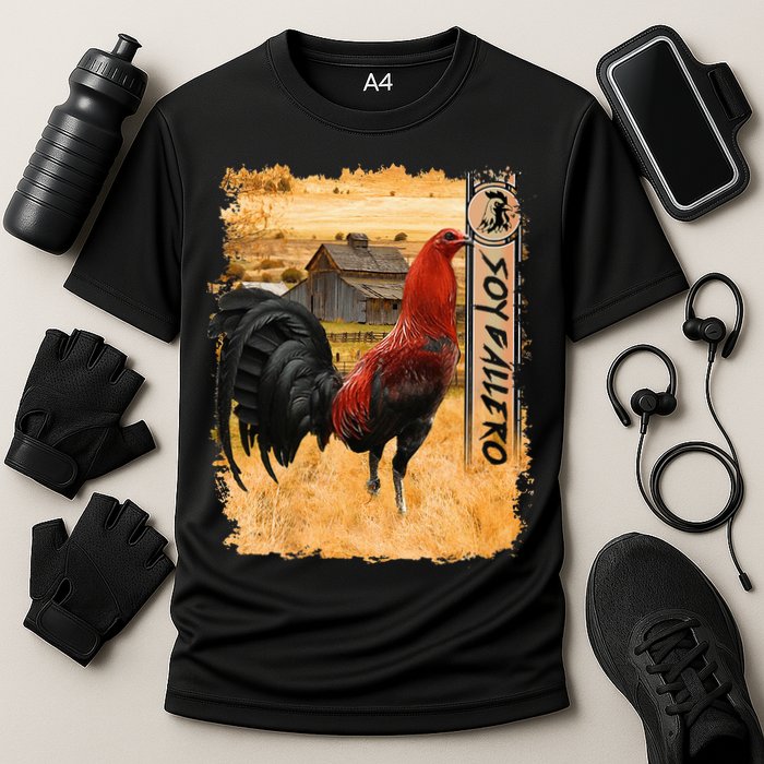 Soy Gallero Gamefowl Rooster Cockfighting Enthusiast Cooling Performance Crew T-Shirt
