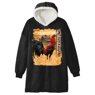 Soy Gallero Gamefowl Rooster Cockfighting Enthusiast Hooded Wearable Blanket