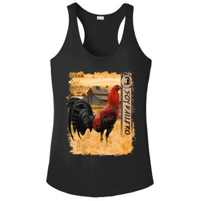 Soy Gallero Gamefowl Rooster Cockfighting Enthusiast Ladies PosiCharge Competitor Racerback Tank