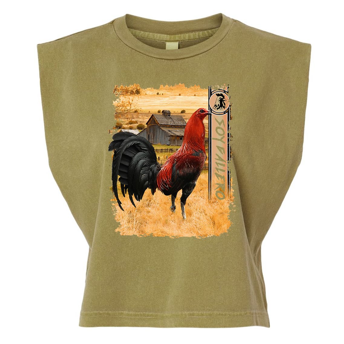 Soy Gallero Gamefowl Rooster Cockfighting Enthusiast Garment-Dyed Women's Muscle Tee