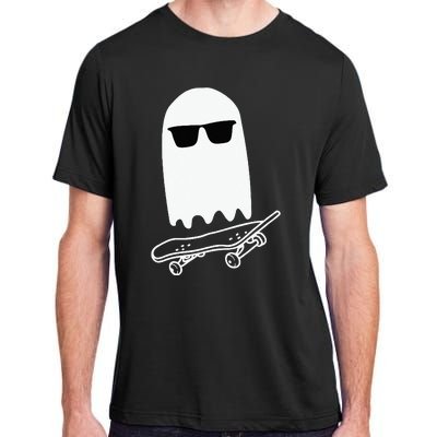 Skateboarding Ghost Ghost On Skateboard Halloween Adult ChromaSoft Performance T-Shirt