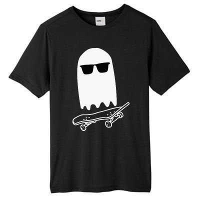 Skateboarding Ghost Ghost On Skateboard Halloween Tall Fusion ChromaSoft Performance T-Shirt