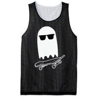 Skateboarding Ghost Ghost On Skateboard Halloween Mesh Reversible Basketball Jersey Tank