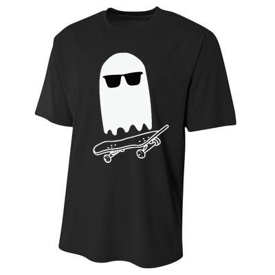 Skateboarding Ghost Ghost On Skateboard Halloween Performance Sprint T-Shirt