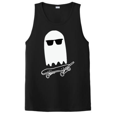 Skateboarding Ghost Ghost On Skateboard Halloween PosiCharge Competitor Tank