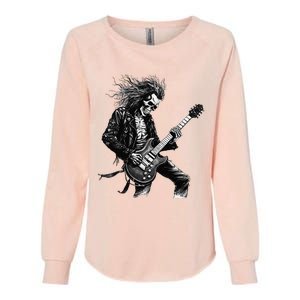 Skeleton Guitar Guy Rock And Roll Band Rock On Womens California Wash Sweatshirt