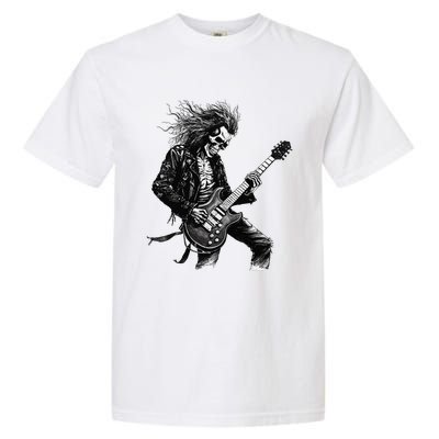 Skeleton Guitar Guy Rock And Roll Band Rock On Garment-Dyed Heavyweight T-Shirt