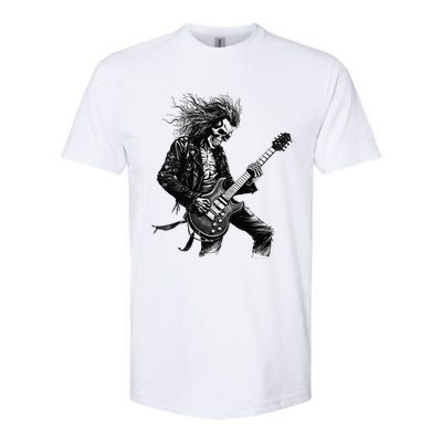 Skeleton Guitar Guy Rock And Roll Band Rock On Softstyle CVC T-Shirt