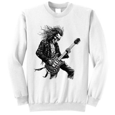 Skeleton Guitar Guy Rock And Roll Band Rock On Sweatshirt