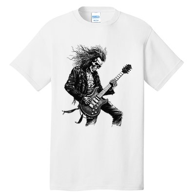 Skeleton Guitar Guy Rock And Roll Band Rock On Tall T-Shirt