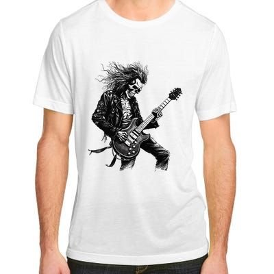 Skeleton Guitar Guy Rock And Roll Band Rock On Adult ChromaSoft Performance T-Shirt