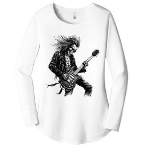 Skeleton Guitar Guy Rock And Roll Band Rock On Women's Perfect Tri Tunic Long Sleeve Shirt