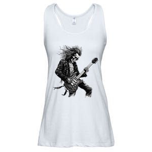 Skeleton Guitar Guy Rock And Roll Band Rock On Ladies Essential Flowy Tank