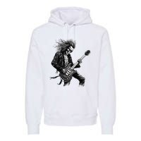 Skeleton Guitar Guy Rock And Roll Band Rock On Premium Hoodie