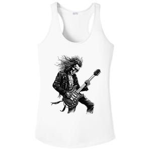 Skeleton Guitar Guy Rock And Roll Band Rock On Ladies PosiCharge Competitor Racerback Tank