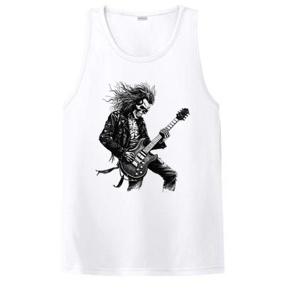 Skeleton Guitar Guy Rock And Roll Band Rock On PosiCharge Competitor Tank