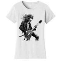 Skeleton Guitar Guy Rock And Roll Band Rock On Women's T-Shirt