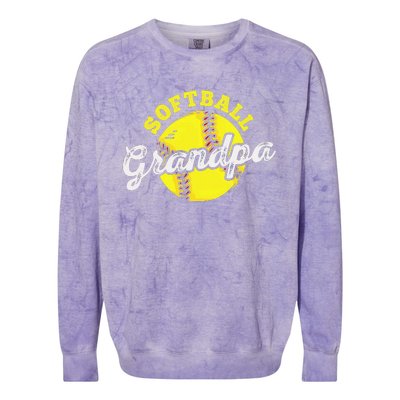 Softball Grandpa Grandfather Father's Day Colorblast Crewneck Sweatshirt