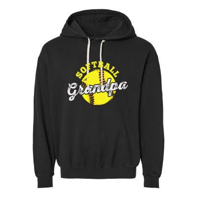 Softball Grandpa Grandfather Father's Day Garment-Dyed Fleece Hoodie