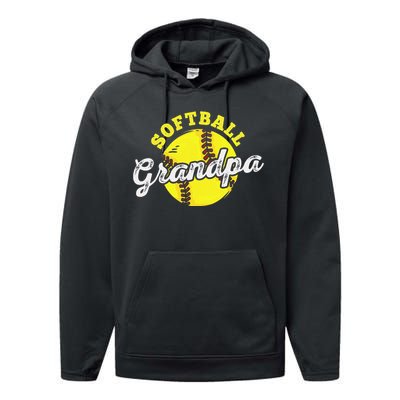 Softball Grandpa Grandfather Father's Day Performance Fleece Hoodie