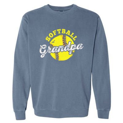 Softball Grandpa Grandfather Father's Day Garment-Dyed Sweatshirt