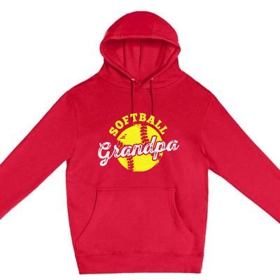 Softball Grandpa Grandfather Father's Day Premium Pullover Hoodie