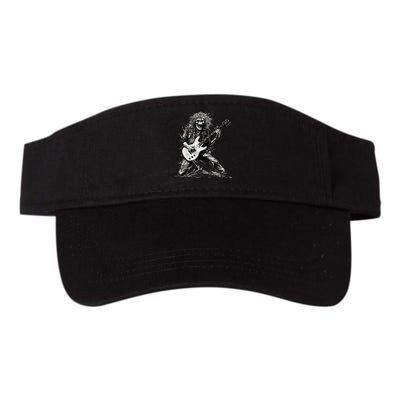 Skeleton Guitar Guy Rock And Roll Band Rock On Valucap Bio-Washed Visor