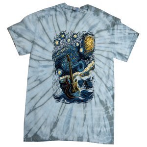 Starry Guitar Gifts Guitarist Rock Concert Festival Guitar Tie-Dye T-Shirt