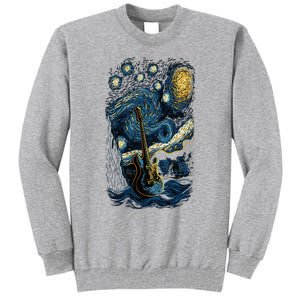 Starry Guitar Gifts Guitarist Rock Concert Festival Guitar Tall Sweatshirt