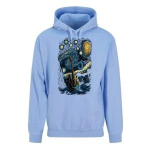 Starry Guitar Gifts Guitarist Rock Concert Festival Guitar Unisex Surf Hoodie