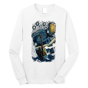 Starry Guitar Gifts Guitarist Rock Concert Festival Guitar Long Sleeve Shirt