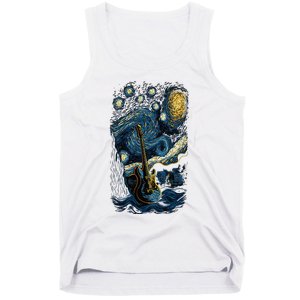 Starry Guitar Gifts Guitarist Rock Concert Festival Guitar Tank Top