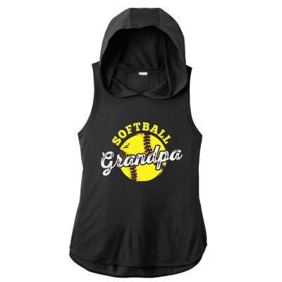 Softball Grandpa Grandfather FatherS Day Ladies PosiCharge Tri-Blend Wicking Draft Hoodie Tank