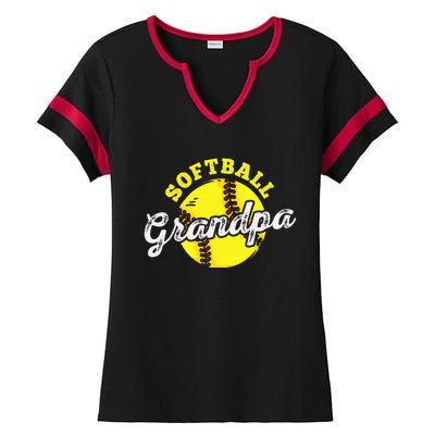 Softball Grandpa Grandfather FatherS Day Ladies Halftime Notch Neck Tee