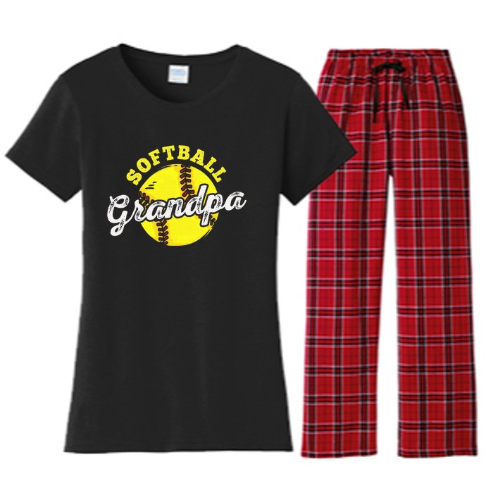 Softball Grandpa Grandfather FatherS Day Women's Flannel Pajama Set