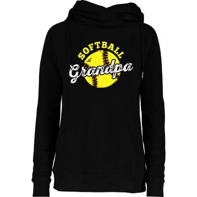 Softball Grandpa Grandfather FatherS Day Womens Funnel Neck Pullover Hood