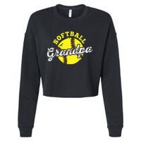 Softball Grandpa Grandfather FatherS Day Cropped Pullover Crew