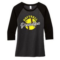 Softball Grandpa Grandfather FatherS Day Women's Tri-Blend 3/4-Sleeve Raglan Shirt