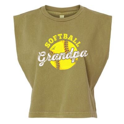 Softball Grandpa Grandfather FatherS Day Garment-Dyed Women's Muscle Tee