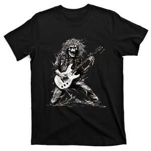 Skeleton Guitar Guy Rock And Roll Band Rock On T-Shirt