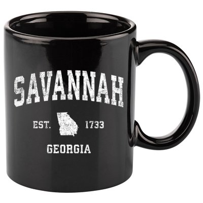 Savannah Georgia Ga Vintage Sports 11oz C Handle Ceramic Mug