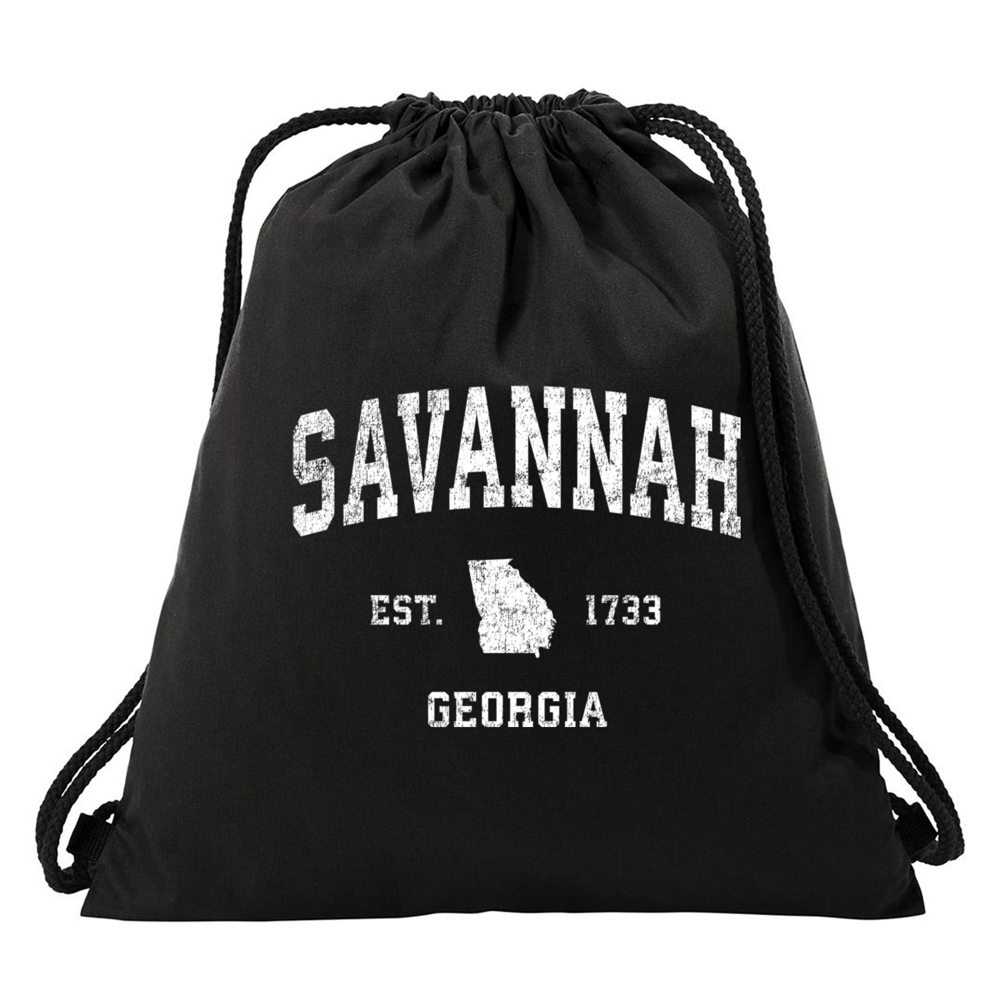 Savannah Georgia Ga Vintage Sports Drawstring Bag