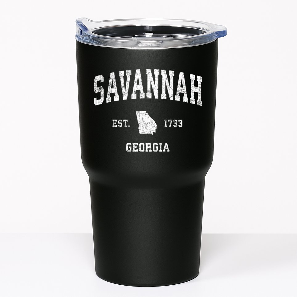 Savannah Georgia Ga Vintage Sports Tumbler
