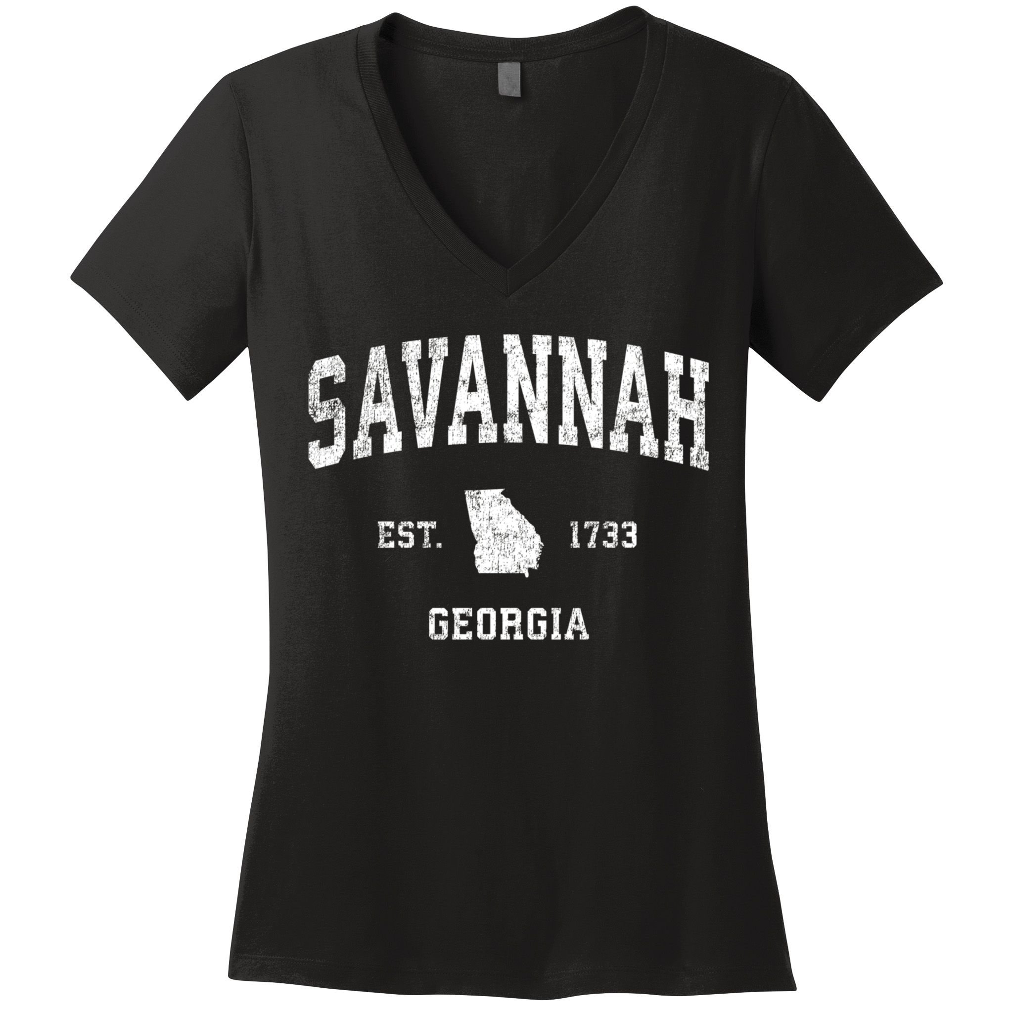 Savannah Georgia Ga Vintage Sports Women's V-Neck T-Shirt