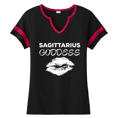 Sagittarius Goddess Gift Ladies Halftime Notch Neck Tee