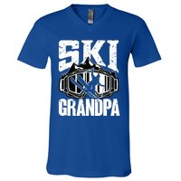 Ski Grandpa Gift Ski Driver Funny Ski Skiing Funny Gift V-Neck T-Shirt