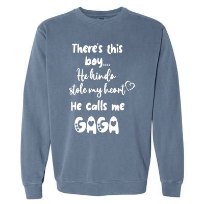 Special Grandma Grandmother This Boy Calls Me Gaga Garment-Dyed Sweatshirt